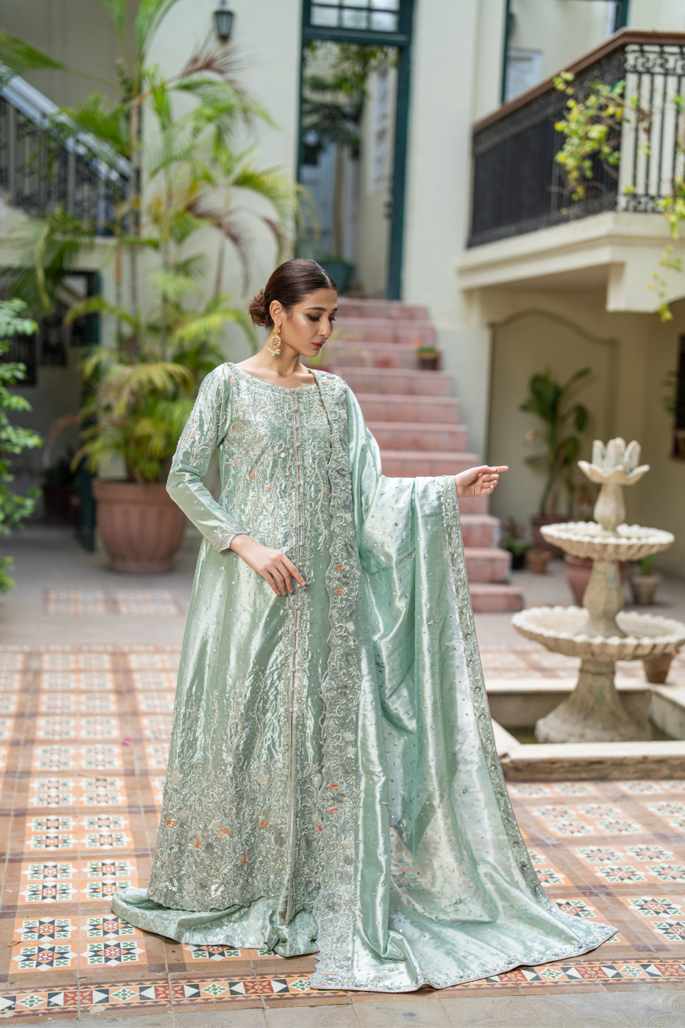 Mint Green Pakistani Gown