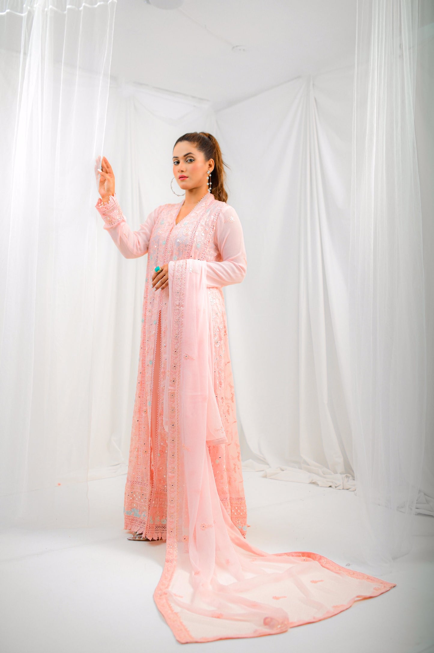 Blush Brilliance - Light Pink Anarkali Dress