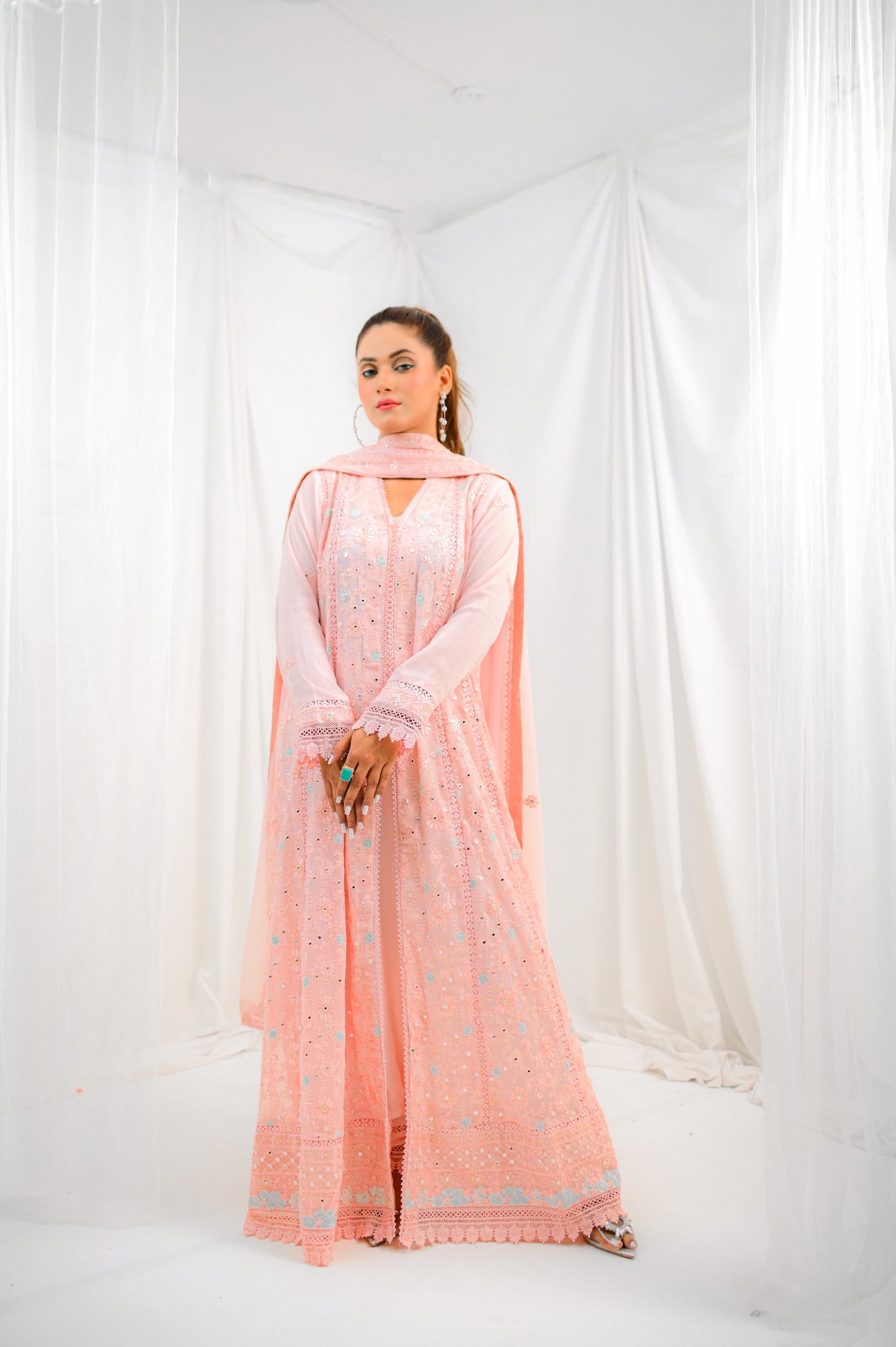Blush Brilliance - Light Pink Anarkali Dress
